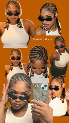 Cornrows With Box Braids, Short Box Braids Hairstyles, Braided Hairstyles For Black Women Cornrows, Braided Hairdo, Goddess Braids Hairstyles, Quick Natural Hair Styles, Hair Wrap Scarf