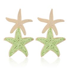 PRICES MAY VARY. Boho Raffia Starfish Earrings: These statement earrings are made of nature raffia, which is a popular element Starfish design: Inspired by nature's starfish , this delicate earring has a sleek, vivid design and bright colors Handmade: These raffia starfish earrings are hand-woven and handmade, so each pair is slightly different. Handmade, natural and chic are the main characteristics of our earrings Size and Weight: The size is about 7*5 cm(2.75*1.97 inch), and the weight is abo Delicate Earring, Starfish Design, Starfish Earrings, Earrings Summer, Summer Tropical, Drop Dangle Earrings, Delicate Earrings, Tropical Beach, Beach Jewelry