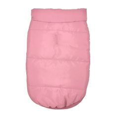 a small pink dog sleeping bag on a white background with clippings to the side