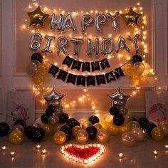 New Year Decor Husband Birthday Decorations, Happy Birthday 40, Birthday Decoration Items, Surprise Birthday Decorations, Happy Birthday Foil Balloons, Birthday Decorations At Home, Happy Birthday Decor, Birthday Room Decorations, Simple Birthday Decorations