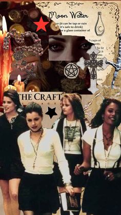 the crafty collage features images of women in short skirts and necklaces with candles