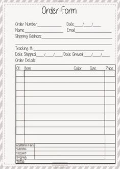 an order form with the words order form and numbers in white on grey stripes background