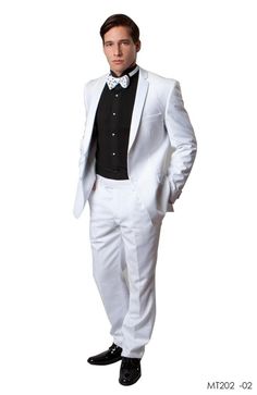 Bryan Michaels Men's 2pc Tuxedo - Satin Notch Lapel
2 Button Jacket
Single Breasted
2 Jacket Pockets
Flat Front Pants
Pant Satin Side Trim
Poly/Rayon
Dry Clean Only
Imported
All sizes displayed are jacket sizes. All suits come with pants lined to the knee. All pant sizes will be 6 inches smaller then the jacket size. For example a 42 jacket will come with a 36 waist pant. All pants will be unhemmed at the bottom.