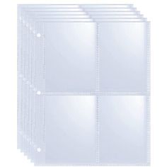 six clear plastic sheets with holes on each side