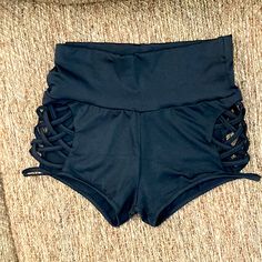 No Name Brand, Bought Online; Never Worn Sexy But Mom-Friendly Size Womens Small-Medium, High Stretch Smoke Free Home Fitted Brief Shorts For Night Out, Stretch High Waist Swimwear For Club, Stretch High Waist Club Swimwear, Stretch High-waist Swimwear For Club, Fitted Black High-waisted Swim Shorts, Black Fitted High-waisted Swim Shorts, Black Stretch High-waisted Swim Shorts, High Waist Stretch Biker Shorts For Beach, Black Biker Shorts For Beach