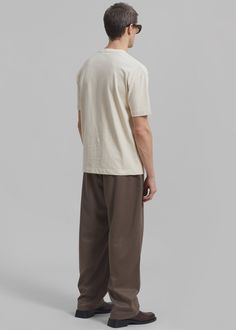 Color: Cocoa Midweight woven fabric Regular fit Front pleat detailing Belt loops Side seam pockets Zip fly Front button closure Partially lined 65% Polyester 20% Rayon 15% Wool Dry Clean Imported Casual Cotton Bottoms With Straight Hem, Pants With Pockets And Straight Hem For Casual Wear, Straight Hem Pants With Pockets For Casual Gatherings, Casual Bottoms With Straight Hem For Gatherings, Cotton Bottoms With Straight Hem For Casual Gatherings, Relaxed Fit Bottoms With Straight Hem For Casual Gatherings, Neutral Relaxed Fit Pants With Side Pockets, Casual Neutral Pants With Side Pockets, Classic Straight Hem Bottoms For Casual Gatherings