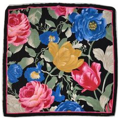 Saldarini (paris) Bold Multi-color Abstract Floral Silk Scarf Hijab Designs, Floral Shawl, Floral Silk Scarf, Abstract Floral Print, Printed Silk Scarf, Lace Gloves, Abstract Floral, Silk Scarf, Silk Printing