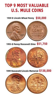 the top 9 most valuable u s mule coins in 1950 - present for $ 50, 000