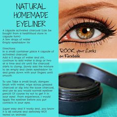 Homemade Natural Eyeliner- 2 ingredients! Compare THAT to store bought! Diy Eyeliner From Eyeshadow, Homemade Natural Makeup Remover, Homemade Eyeliner, Diy Organic Makeup Recipes, Ancient Egyptian Eyeliner, Natural Eyeliner, Make Your Own Makeup