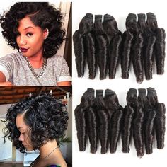 PRICES MAY VARY. Hair Material: 100% Unprocessed Brazilian Virgin Funmi Curly Hair. Hair Color: natural color, can be dyed and bleached as you like. Hair Weight: 50g/bundle, 4 bundles/lot, full weight. Hair Quality: double machine weft, tight & neat, curl well, no shedding, tangle free, natural & soft, healthy ends, full & thick, can be straightened, curled and styled as your own hair. Delivery Time: 2-5 working days fast delivery. Please feel free to contact us whenever you have any problems. H Spiral Hair Curls, Funmi Hair, Short Curly Weave, Brazilian Human Hair Extensions, Cornrow Hairstyles For Men, Hair Extensions Before And After, Curly Weave, Curly Weaves, Black Hair Extensions