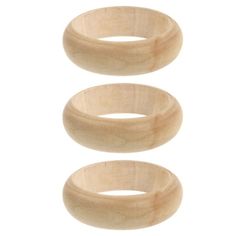 three wooden rings sitting on top of each other