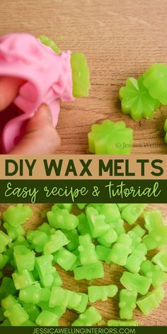 homemade diy wax melts recipe with text overlay that reads easy recipe and tutor