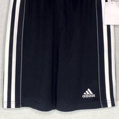 Adidas Black Strip Shorts Size 5 Youth Kids Jersey Basketball Material Cheap Adidas Shorts, Jersey Basketball, Adidas Bottoms, Adidas Black, Black Adidas, Kids Bottoms, Basketball, Black White, Adidas