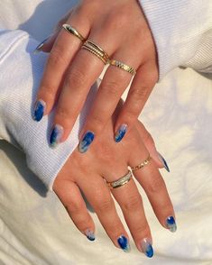 Vibey Nails, Great Nails, Nail Inspiration, Nails Inspo, Blue Nails