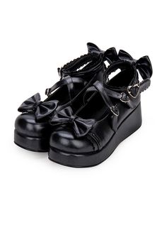 Buy Cute Round-toe Shallow Mouth Bowknot Lolita Middle Heels Shoes on Lolitain.com. Choose your perfect classic lolita dress, gothic lolita dress, and more. Regular discounts up to 50% off. Cowboy Shoes, Creepers Shoes, Dr Shoes, Classic Lolita, Mid Heels Pumps, High Heel Wedges, Cosplay Shoes, Bow Shoes, Wedge Pumps