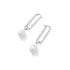 These new beauties are the top of our list this year - freshwater pearls dropping from a cool elongated 14k Vermeil hoop. Can be dressed up for any event, or the perfect addition to your seaside summer look. Pearl charms can be removed x hoops worn alone as a cool everyday look. Our favorite 2 in 1 style. Sabrina Hoop Earrings w. Colette Pearl Charms. Earrings : 14k Gold Vermeil or 925 Sterling Silver [29.5mm x 9mm x 2mm] Charms : 14k Gold Plated or Rhodium Plated x Freshwater Pearls [Average 10 Script Necklace, Charms Earrings, Pearl Hoop Earrings, Pearl Charms, Charm Set, Lariat Necklace, Pearl Drop, Signet Ring, Heart Earrings