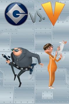 an animated image of two people in front of a wall