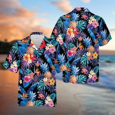 A Hawaiian shirt is a breezy, summer essential - Perfect for trips to wear on vacation to tropical destinations. -----𝐏𝐑𝐎𝐃𝐔𝐂𝐓----- - Material: 100% woven polyester fabric offers outstanding durability, insulation, and wrinkle resistance. This lightweight, breathable, moisture-wicking fabric is perfect to keep you cool - during the summer. - Simple and comfortable button closure makes it easy to style and layer with other trendy items. - Signature open Cuban collar with short sleeve and re Funny Hawaiian Shirts, Tropical Shirt, Trendy Items, Vintage Hawaii, Tropical Destinations, Vintage Hawaiian Shirts, Tropical Shirts, Summer Essential, Vintage Hawaiian