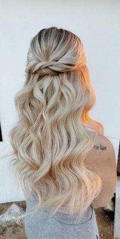 Wedding Hair Half, Bridesmaid Hair Long, Bridesmaid Hair Makeup, Bridal Hair Inspiration, Dance Hairstyles