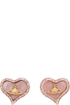 Vivienne Westwood - Rose Gold & Pink Petra Earrings Petra Earrings, Westwood Earrings, Vivienne Westwood Earrings, Rose Gold Pink, Jewelry Lookbook, Pink Crystal, Vivienne Westwood, Pink And Gold, Floral Pattern