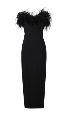 FEATHER BODYCON MAXI DRESS IN BLACKMake a statement with our Feather Bodycon Maxi Dress in Black. This dress is the epitome of elegance and sophistication, perfect for any occasion. The black feathers on the chest add a touch of glamour, while the bodycon silhouette flatters your figure by accentuating your waist and hips. Key Features: Elegant and glamorous design Flattering bodycon silhouette Black feathers on the chest for added style Fully lined for comfort Where to Wear:Our Feather Bodycon Formal Fitted Dress With Ostrich Feathers, Formal Ostrich Feather Dress, Elegant Sleeveless Dress With Ostrich Feathers, Black Cocktail Dresses With Ostrich Feathers, Black Ostrich Feather Dress For Night Out, Formal Black Dress With Feathers, Elegant Black Feathered Dresses, Black Feathered Formal Dress, Elegant Black Ostrich Feather Dress