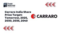 an advertisement with arrows and the words carraro india share price target tomorrow, 2055,