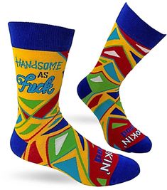 FABDAZ BRAND MEN’S HANDSOME AS FUCK SOCKS ‘LOOKING GOOD’ - Novelty Socks for Less Crazy Socks, Novelty Socks, S Crew, Looking Good, Sock Shoes, Crew Socks, New Look, Slippers, Socks