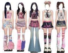 Aidqnii on ShopLook | The easiest way to find the perfect outfit Kpop Stage Outfits Ideas Pink, Bright Kpop Outfits, Bright Y2k Outfits, Dance Practice Outfits, Kpop Shifting, Cute Edgy Outfits, Hello Kitty Necklace, Kitty Necklace