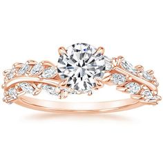 a rose gold engagement ring set with diamonds