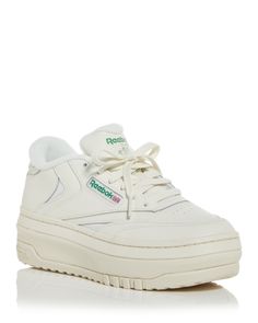 Reebok Women's Club C Extra Platform Low Top Sneakers Reebok Platform Sneakers, Platform Reebok, Reebok Platform, Reebok Club C Extra, Clubbing Shoes, Platform Tennis Shoes, White Platform Sneakers, Reebok Sneakers, Reebok Club C