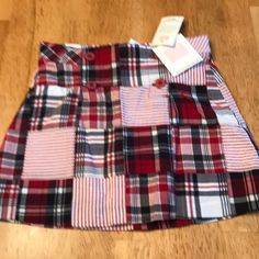 Nwt Janie & Jack 4th Of July Patchwork Skirt. Lined. Size 3 Winter Cotton School Skirt, Winter School Cotton Skirt, School Plaid Cotton Skirt, Cotton Plaid Skirt For School, Plaid Cotton Skirt For School, Cute Cotton Skort For School, Gold Metallic Skirt, Green Floral Skirt