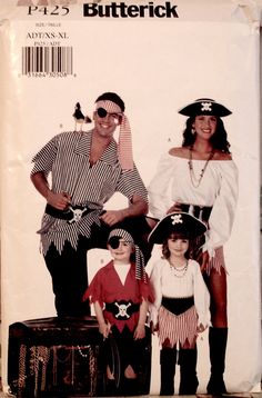 Vintage Butterick P425  OUT OF PRINT - © 1999 Sizes:  Adult XS, S, M, L, XL BUTTERICK #P425 / #6295 - ADULT PIRATE - WENCH COSTUME PATTERN SEWING PATTERN Only, Not a finished product - Be creative and enjoy making them for the Holiday! PLEASE NOTE: This is for the PATTERN & INSTRUCTIONS ONLY. Materials are not included.  UNCUT and Factory Folded, All pieces are included. Check my other items for more One-of-a-Kind treasures - More vintage patterns, including more Halloween patterns and great ideas for gifts! All my items are stored in a smoke-free home. Check my other items for more One-of-a-Kind treasures - plus my other 2 shops: https://threadntreadleshoppe.etsy.com https:/clothesclosetboutiq.etsy.com https:/atthedollhouse.etsy.com If you purchase from any of my 3 shops shops, I will ref Halloween Costume Sewing Patterns, Pirate Fancy Dress, Wench Costume, Stage Theater, Pirate Wench Costume, Costume Sewing, Pirate Wench, Costume Sewing Patterns, Theatre Costumes