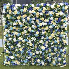 New Arrival Flower Wall For Wedding Arrangement Event Salon Party Photography Backdrop Fabric Rolling Up Curtain Fabric Cloth Material:fabric & simulation flowers Size(Notes: 1m=3.28ft=39.37in): 1mx1m(3.28ftx3.28ft) 1.2mx2.4m(4ftx8ft) 2.4mx2.4m(8ftx8ft )as main pictures showed The price $260 is for 1 square meter , For full size standard flower wall we used 6 square meters (8ftx8ft), 8ft by 8ft size order will come two packages with two pieces fabric flower wall, it is easy to connect two side t Blue And Silver Flower Wall, Flower Wall For Wedding, Wall For Wedding, Blue Flower Wall, Roll Up Curtains, Salon Party, Artificial Flower Wall, Backdrop Fabric, Bridal Shower Backdrop