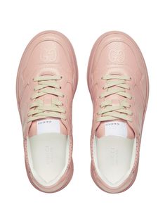 Sneakers Pink, Gucci Sneakers, Debossed Logo, Salmon Pink, Embossed Logo, Pink Leather, Superga Sneaker, Emboss, Logo Print