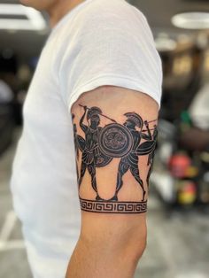 Ancient Greece Tattoo, Greek Mural, Mural Tattoo, Ancient Greek Tattoo, Greece Tattoo, Greek God Tattoo, Roman Tattoo, Spartan Tattoo, History Tattoos