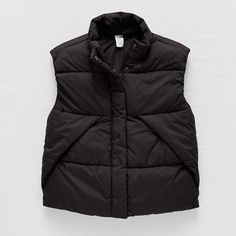 This Thereabouts black puffer vest for little and big girls is made from a plain weave fabric with midweight fill ensuring she stays warm on chilly days. It features a full-zip front and slip pockets for added convenience. Team it with a cozy sweater, jeans, and sneakers for casual days. Closure Type: ZipperPockets: 2 Front Slip PocketsWarmth Factor: MidweightOuterwear Length: LongFiber Content: 100% PolyesterFabric Description: Plain WeaveFilling Content: 100% PolyesterCare: Machine Wash, Tumbl Kids Puffer Vest, Girls Puffer Vest, Puffer Vests, Sweater Jeans, Black Puffer Vest, Weave Fabric, Black Puffer, Cozy Sweater, Puffer Vest