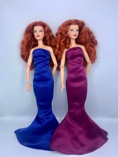 Dolls royal blue and purple fishtail dress off shoulders cocktail dress Off Shoulder Cocktail Dress, Blue Cocktails, Disco Dress, Fishtail Dress, Doll Dresses, Doll Dress, Doll Toys, Off Shoulder Dress, Doll Clothes