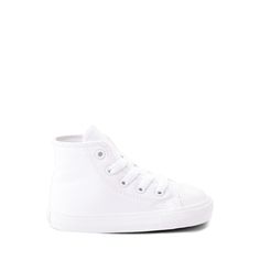 Converse Chuck Taylor All Star Hi Sneaker - Baby / Toddler - White Monochrome | Journeys Color Converse, Shoe Size Chart Kids, Baby Converse, New Street Style, Converse White, New Converse, Monochrome Design, Monochrome Fashion, Star Logo