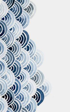 an abstract blue and white background with wavy lines in the center, on top of each other