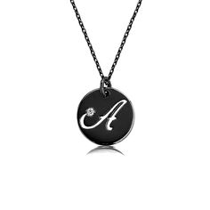 Simple, sleek, and always stylish, this necklace offers an updated take on a classic, with elegant, flowing script that accentuates your favorite necklines perfectly.Chain Type: O-chainMaterial: Copper Elegant Black Personalized Necklace, Elegant Silver Name Necklace With Adjustable Chain, Elegant Silver Adjustable Initial Necklace, Elegant Round Silver Name Necklace, Elegant Name Necklace With Round Pendant, Elegant Round Name Necklace With Adjustable Chain, Elegant Adjustable Initial Pendant Necklace, Elegant Adjustable Charm Necklace With Initials, Elegant Adjustable Sterling Silver Initial Necklace