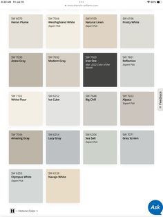 the color scheme for this website shows different shades of gray, white and grey paint