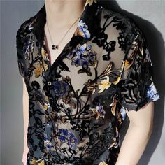 1. Pls allow 1-3cm tolerance due to manual measure.2. Color may slightly vary from the image due to different computer screen and light affect.3.If you are not sure about the size, Pls let us know your weight,height, Bust,Waist info etc, We can help to choose correct size. Velvet Shirt Men, All Jeans, Velvet Shirt, England Fashion, Creation Couture, Flowers Pattern, Social Club, Character Outfits, Club Outfits