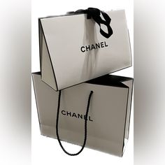 Chanel Signature Gift Box And Gift Bag Coco Chanel Gift Bags, Black Box Bag For Shopping, Trendy Box Bag As Gift, Modern White Box Bag For Gift, Trendy White Box Bag For Gift, Trendy White Box Bag As Gift, Chic White Box Bag For Gifts, Classic White Box Bag For Shopping, White Classic Box Bag For Shopping