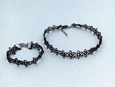 Black Tattoo Choker Elastic Stretch Bracelet Anklet  Elastic Daisy Lace Bracelet Anklet Gothic Punk Punk 80s, Bronze Dragon, Tattoo Choker, Lace Bracelet, Beading Cord, Tattoo Bracelet, Black Tattoo, Strung Beads, Gothic Punk