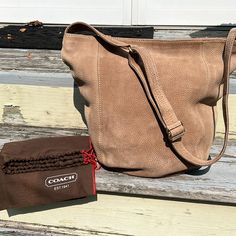 Awesome Vintage Extra Large Coach Hobo Shoulderbag In Tan Pebbled Nubuck Suede Leather. Clean And Excellent Condition. Includes A Coach Dust Bag. Love This Bag Makes Me So Sad To Part With It Coach Hobo, Suede Handbags, Boho Hippie, Y2k Vintage, Pebbled Leather, Coach Bags, Bag Making, Suede Leather, Hippie Boho