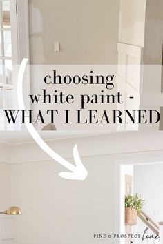 the words choosing white paint and what i learned