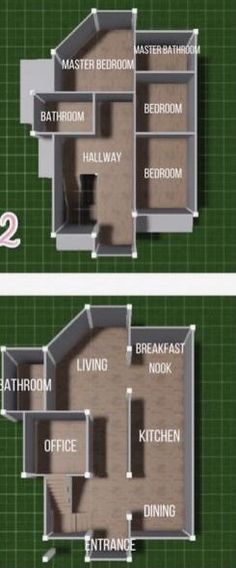 two floor plans showing the different rooms in each room and what they mean to be