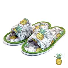 Chochili Open Toe Pineapple Designed Home Slipper for WomenNot wearing slippers at home?You allow the heat of the body to get out through the feet. As the body keeps losing the heat, blood circulation decreases and it leads to many common health problems. Try our slippers for women Made in Turkey Open Toe Pineapple Designed Slipper Female adults Silent and warm walks Lightweight Soft and comfortable Washable Sound-proof sole Easy put on and taken off Combed fabric Women Sizes US 7.5 - US 8 and 3 Dorm Slippers, Open Toe Slippers, Pineapple Design, Comfortable Slippers, Home Slippers, Green And Yellow, House Slippers, Toe Designs, Yurt