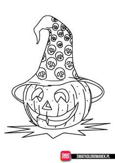 a halloween pumpkin with a hat on it's head and eyes drawn by hand