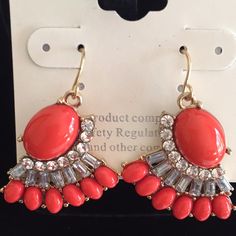 Classy Looking Fashion Earrings. Red Drop Earrings For Spring, Chic Red Earrings For Summer, Chic Red Summer Jewelry, Orange Party Earrings For Pierced Ears, Trendy Coral Jewelry For Summer, Elegant Orange Jewelry For Spring, Trendy Coral Summer Jewelry, Elegant Orange Spring Jewelry, Orange Dangle Earrings For Party